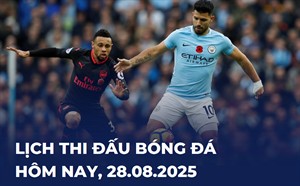 Lịch thi đấu bóng đá hôm nay 28/08/2025 - LTĐ chiều tối nay