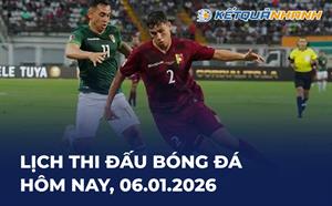 Lịch thi đấu bóng đá hôm nay 06/01/2026 - LTĐ chiều tối nay