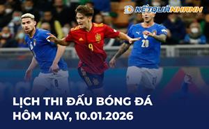 Lịch thi đấu bóng đá hôm nay 10/01/2026 - LTĐ chiều tối nay