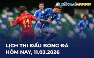 Lịch thi đấu bóng đá hôm nay 11/03/2026 - LTĐ chiều tối nay
