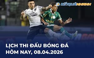 Lịch thi đấu bóng đá hôm nay 08/04/2026 - LTĐ chiều tối nay