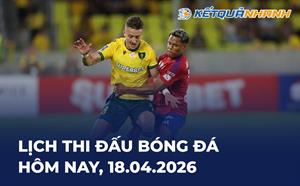 Lịch thi đấu bóng đá hôm nay 18/04/2026 - LTĐ chiều tối nay