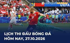 Lịch thi đấu bóng đá hôm nay 27/10/2026 - LTĐ chiều tối nay