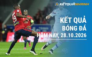 Kết quả bóng đá hôm nay 28/10/2026 - KQBĐ đêm qua rạng sáng nay